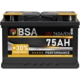 BSA Autobatterie 75Ah 12V +30% Power
